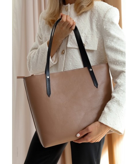 Leather shopper Walker Mini caramel crust