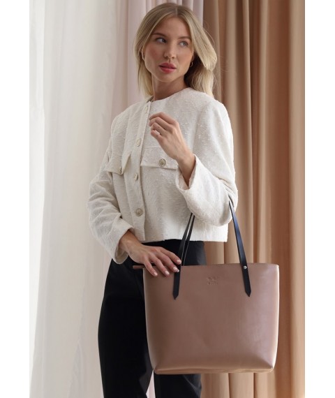Leather shopper Walker Mini caramel crust