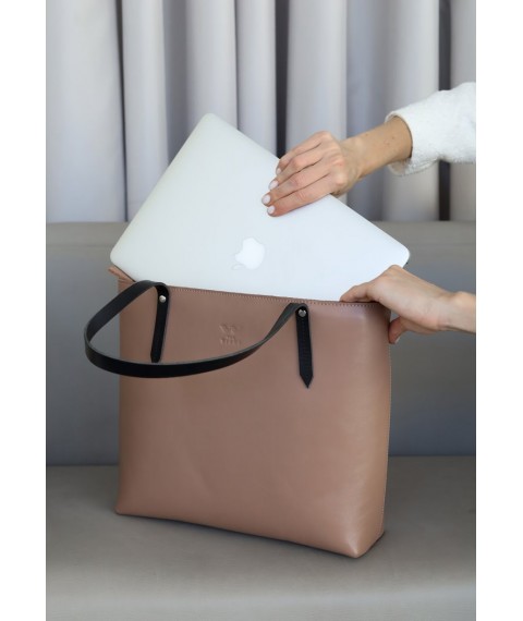 Leather shopper Walker Mini caramel crust