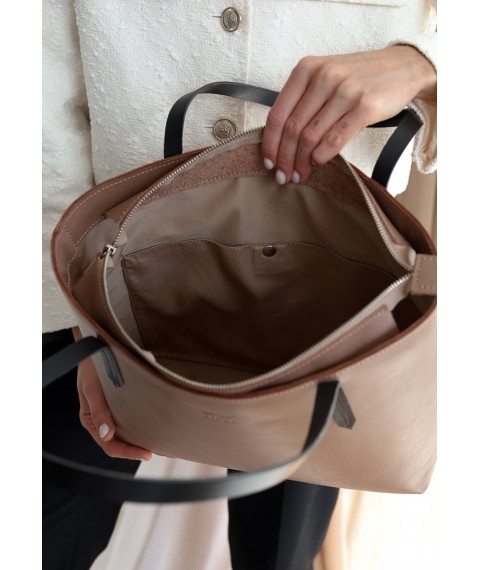 Leather shopper Walker Mini caramel crust