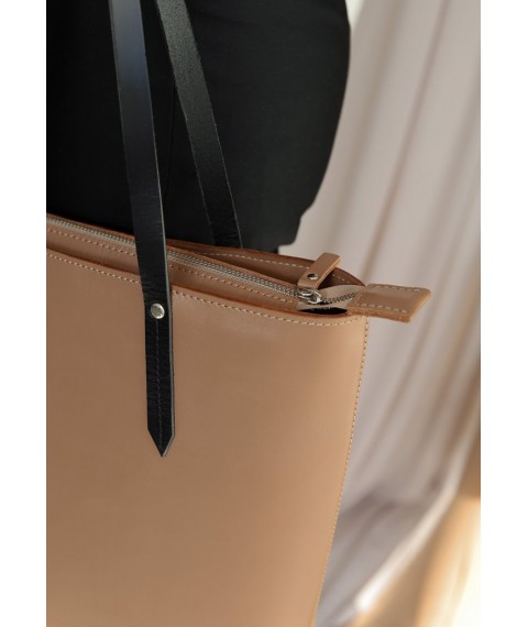 Leather shopper Walker Mini caramel crust