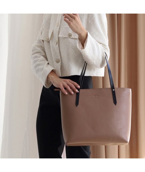 Leather shopper Walker Mini caramel crust