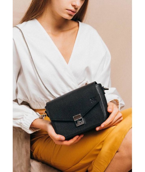 Women's leather handbag Yoko black flotar