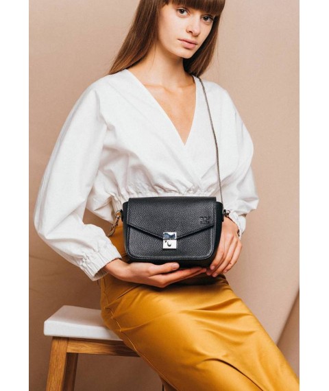 Women's leather handbag Yoko black flotar