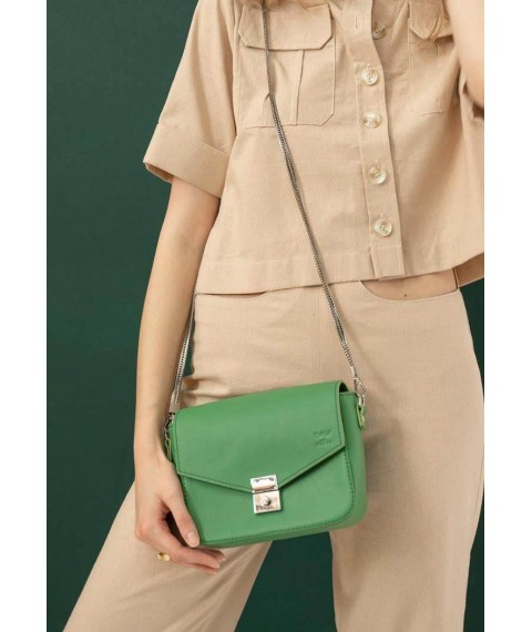Women's leather handbag Yoko green