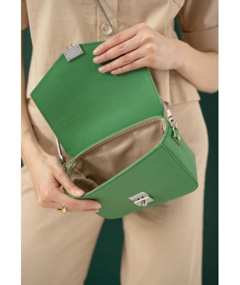 Women's leather handbag Yoko green