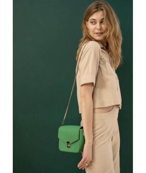 Women's leather handbag Yoko green