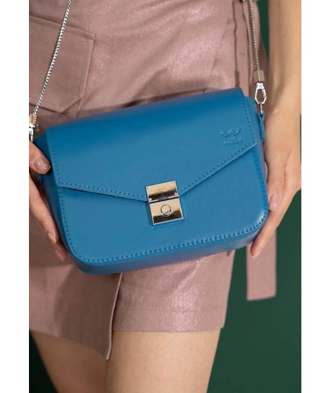 Women's leather handbag Yoko bright blue