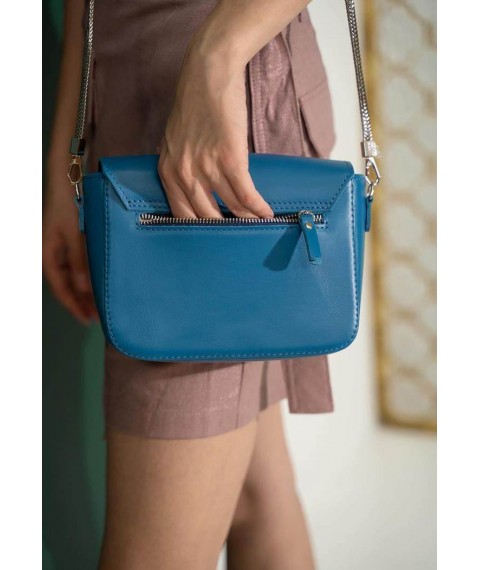 Women's leather handbag Yoko bright blue