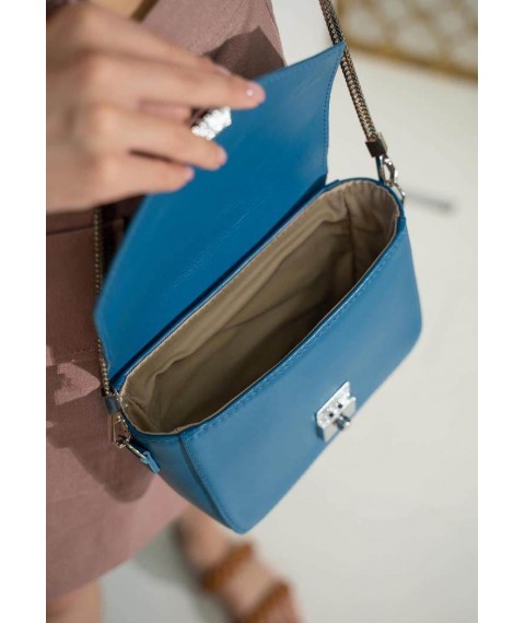 Women's leather handbag Yoko bright blue