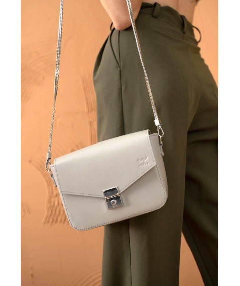 Women's leather handbag Yoko gray