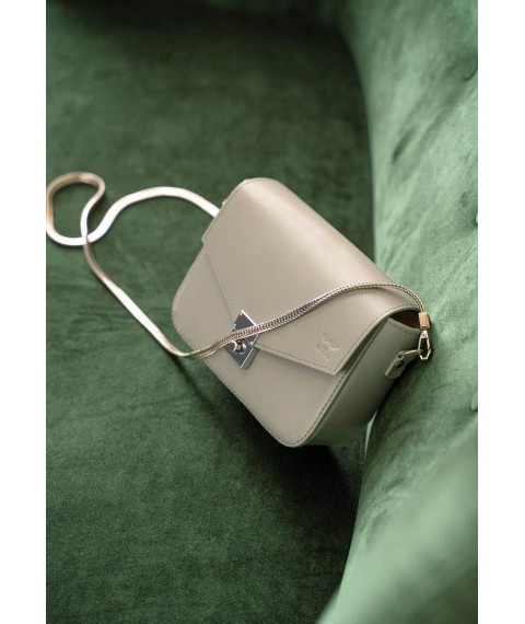 Women's leather handbag Yoko gray