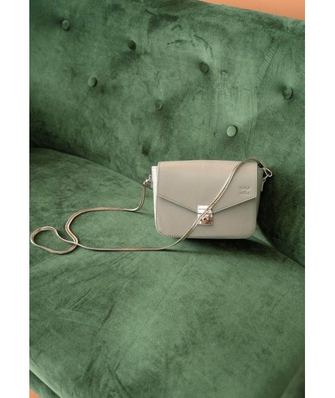 Women's leather handbag Yoko gray