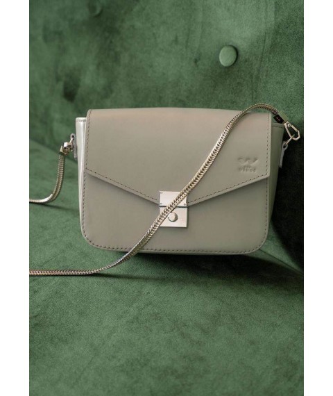 Women's leather handbag Yoko gray