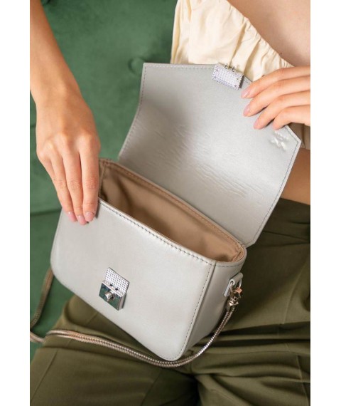 Women's leather handbag Yoko gray