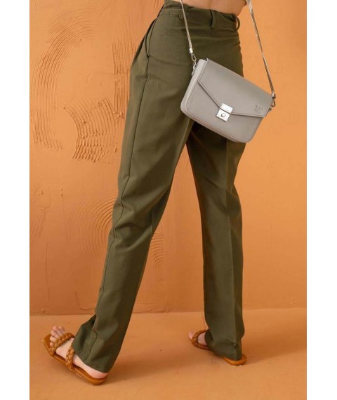 Women's leather handbag Yoko gray