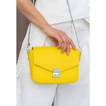 Women's leather handbag Yoko yellow crust