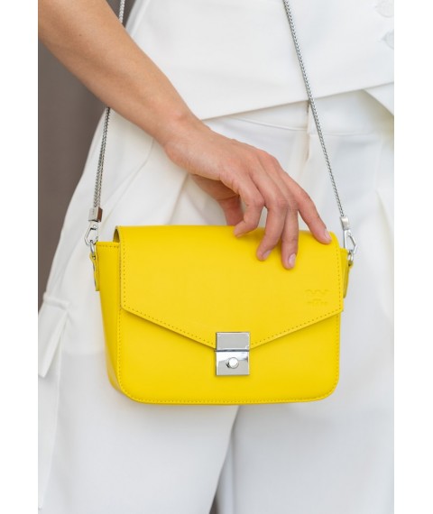 Women's leather handbag Yoko yellow crust
