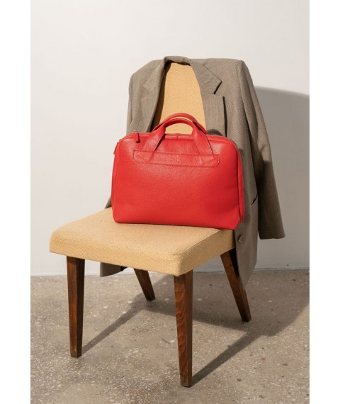 Leather business bag Attache Briefcase red flotar