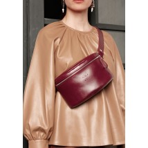 Leather belt bag burgundy