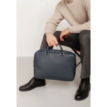 Шкіряна ділова сумка Briefcase 2.0 синій Флотар