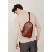 Men's leather Chest bag light brown