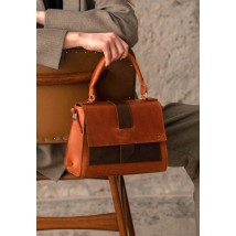 Женская кожаная сумка Ester коньячно-коричневая винтажная