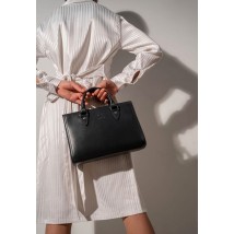 Women's leather bag Fancy black