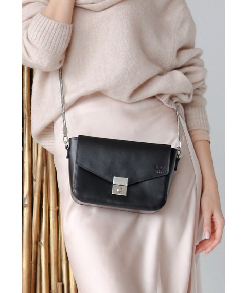 Women's leather handbag Yoko black