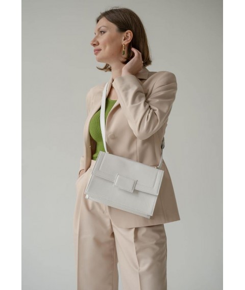 Women's leather Kelly bag white