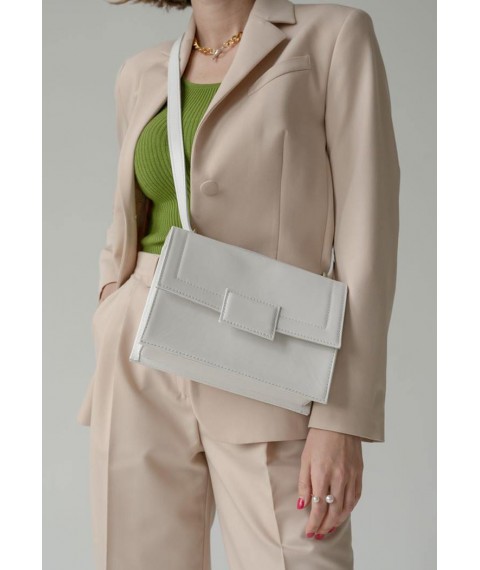 Women's leather Kelly bag white