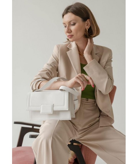 Women's leather Kelly bag white