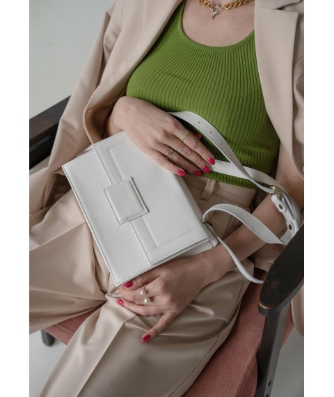Women's leather Kelly bag white