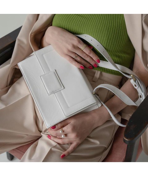 Women's leather Kelly bag white