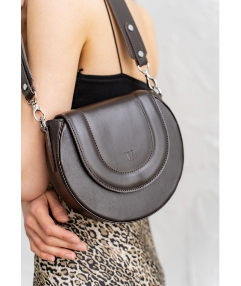 Women's leather bag Mandy dark brown