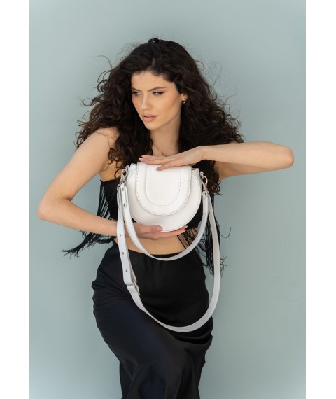 Women's leather bag Mandy white