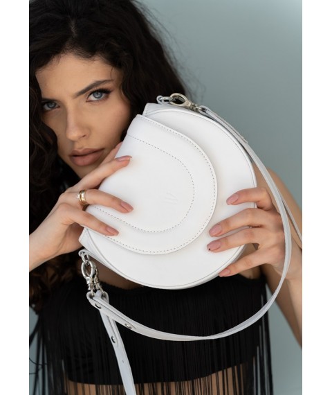 Women's leather bag Mandy white