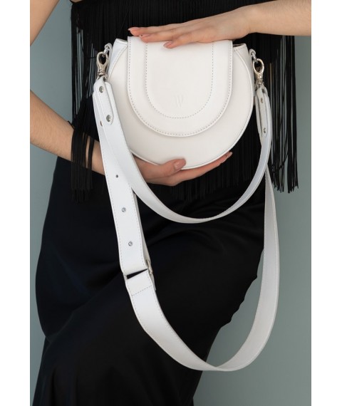 Women's leather bag Mandy white