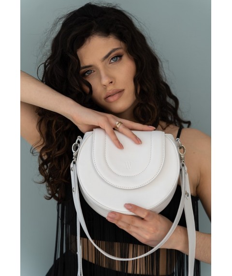 Women's leather bag Mandy white