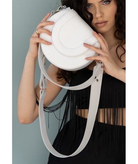Women's leather bag Mandy white