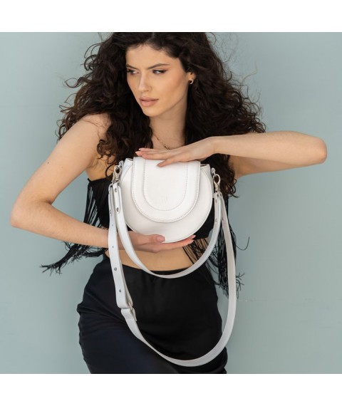 Women's leather bag Mandy white