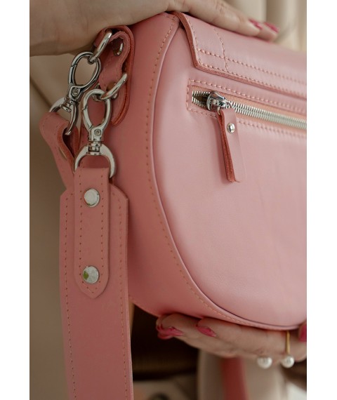 Women's leather bag Mandy pink