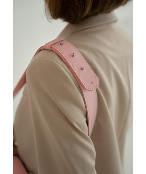 Women's leather bag Mandy pink