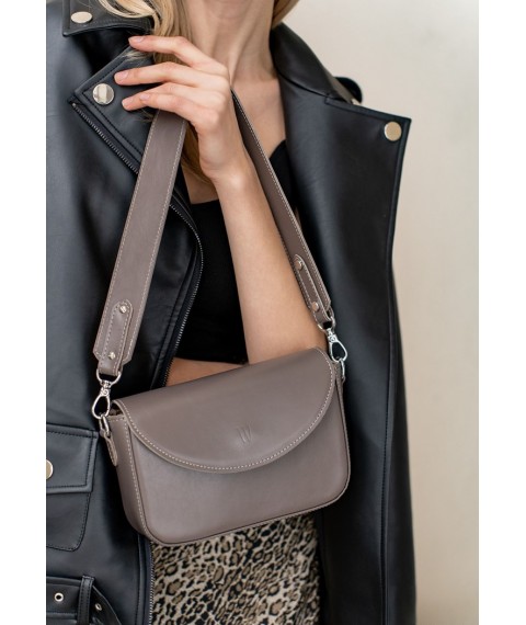 Women's leather bag Molly dark beige (mocha)
