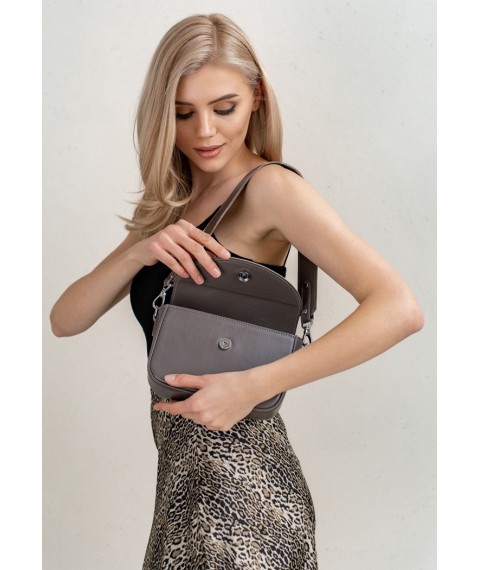 Women's leather bag Molly dark beige (mocha)