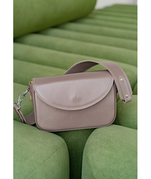 Women's leather bag Molly dark beige (mocha)