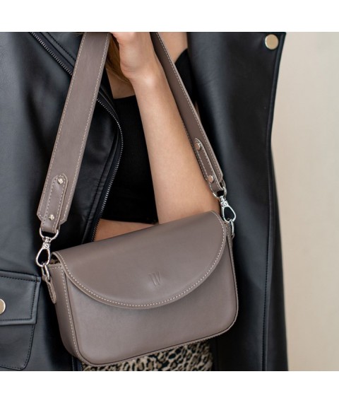 Women's leather bag Molly dark beige (mocha)