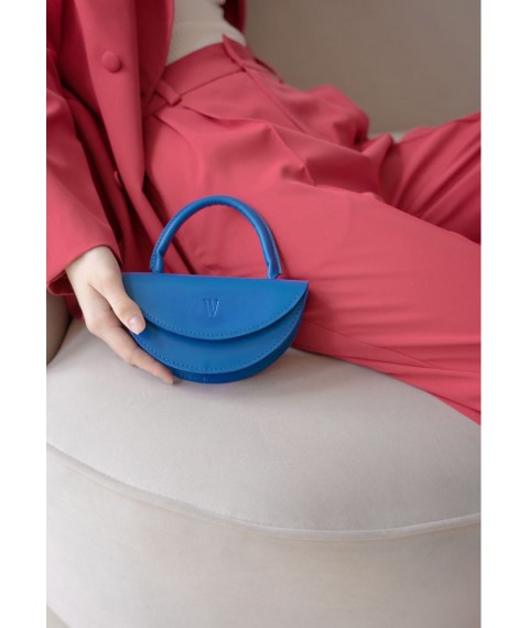 Women's leather mini bag Chris micro bright blue