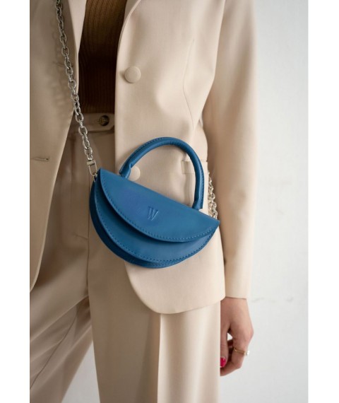 Women's leather mini bag Chris micro bright blue