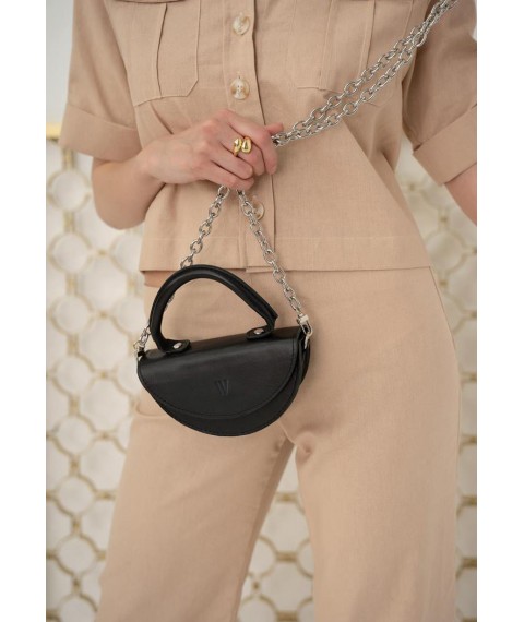Women's leather mini bag Chris micro black